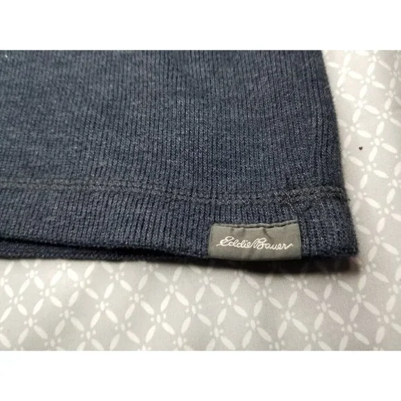 Eddie Bauer Shirt Mens XL Long Sleeve Quarter Zip Pullover Sweater Blue - Picture 3 of 8